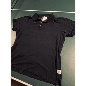 Men’s Reigning Champ Snap Short Sleeve Polo Shirt MEDIUM Navy Blue Designer RC